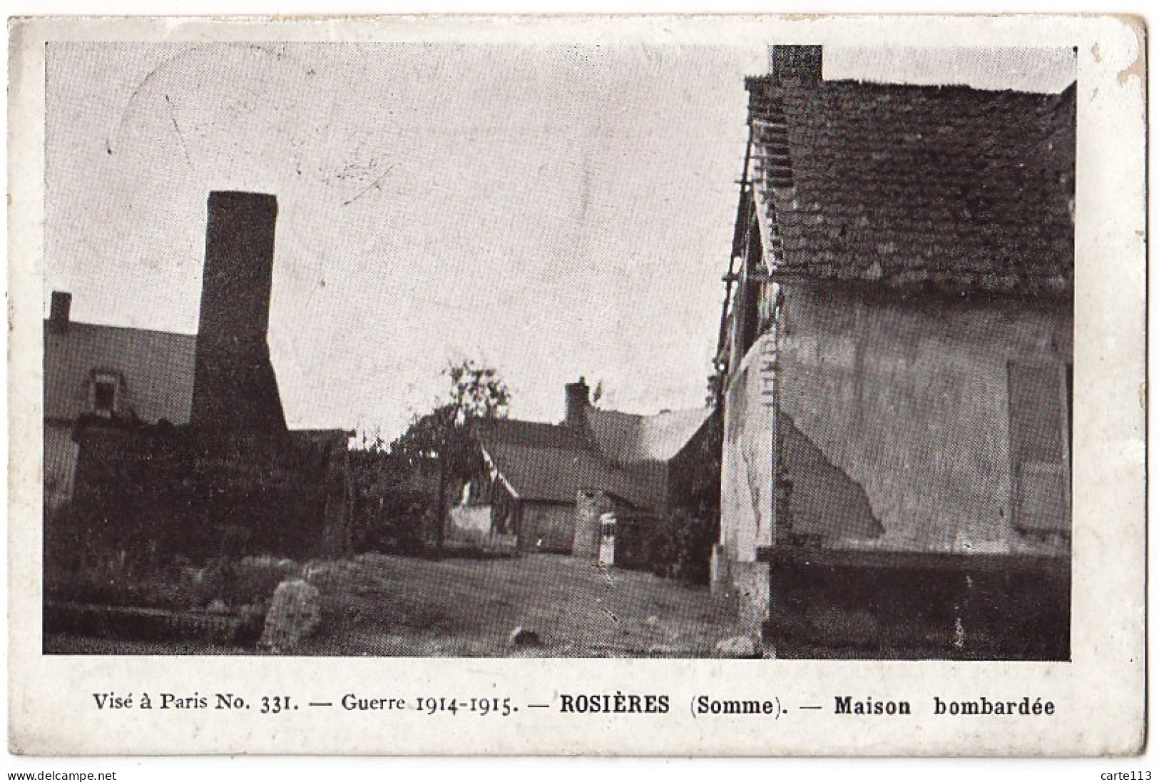 80 - B16787CPA - ROSIERES - Maison Bombardee - Bon état - SOMME - Rosieres En Santerre
