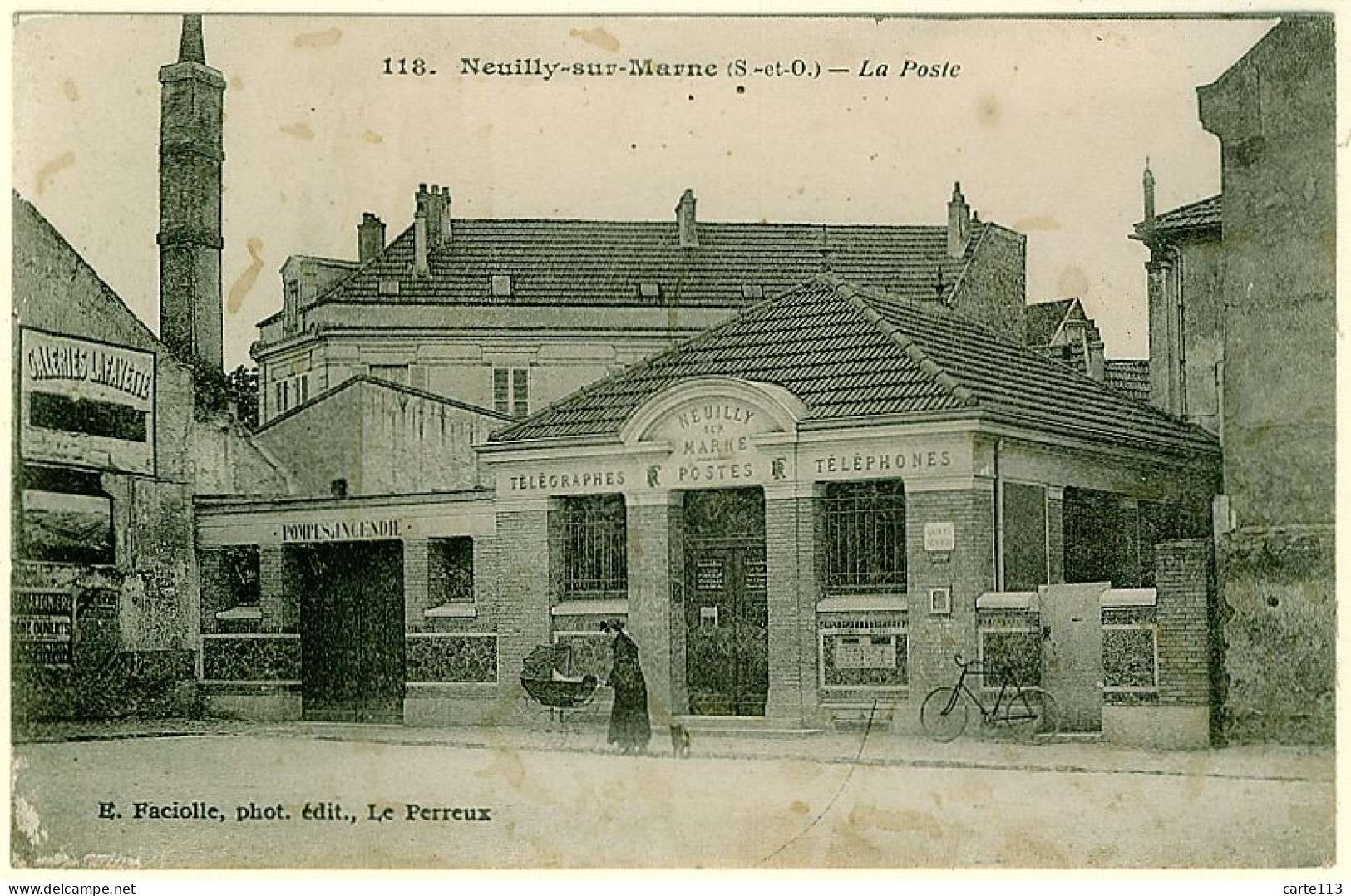 93 - B12908CPA - NEUILLY SUR MARNE - La Poste - Landeau - Assez Bon état - SEINE-SAINT-DENIS - Neuilly Sur Marne