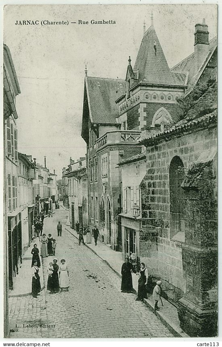 16 - B8757CPA - JARNAC - Rue Gambetta - Très Bon état - CHARENTE - Jarnac