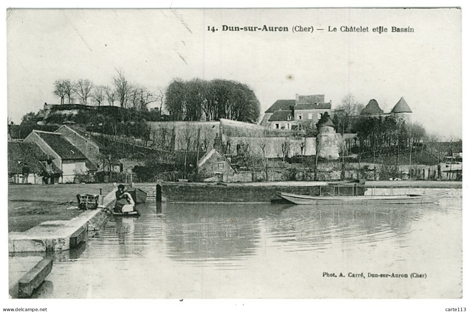 18 - B7974CPA - DUN SUR AURON - Le Chatelet  Et Le Bassin - Laveuse - Très Bon état - CHER - Dun-sur-Auron