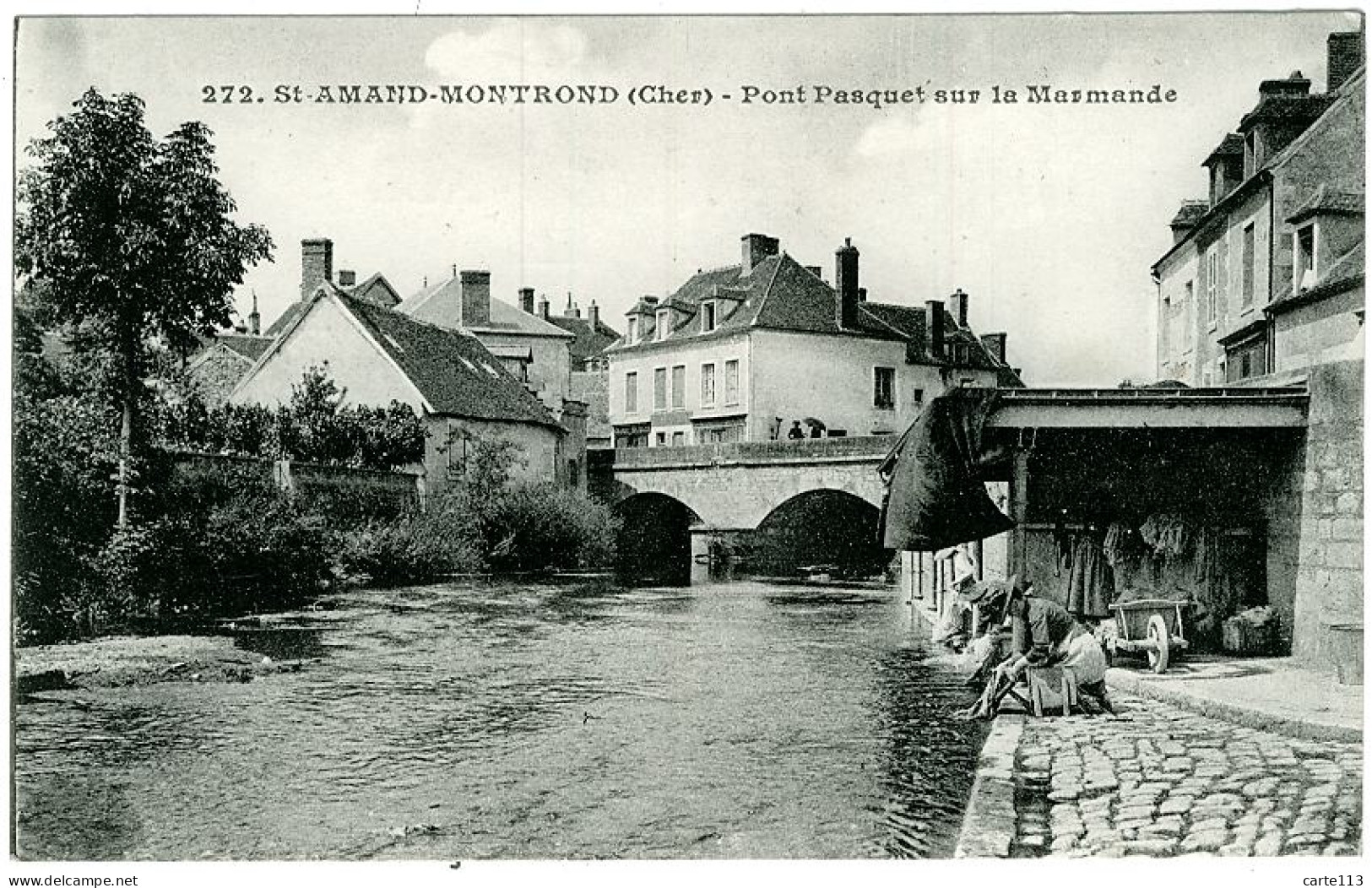 18 - B7902CPA - SAINT ST AMAND MONTROND - Pont Pasquet Sur La Marmande - Laveuse Et Lavoir - Très Bon état - CHER - Saint-Amand-Montrond