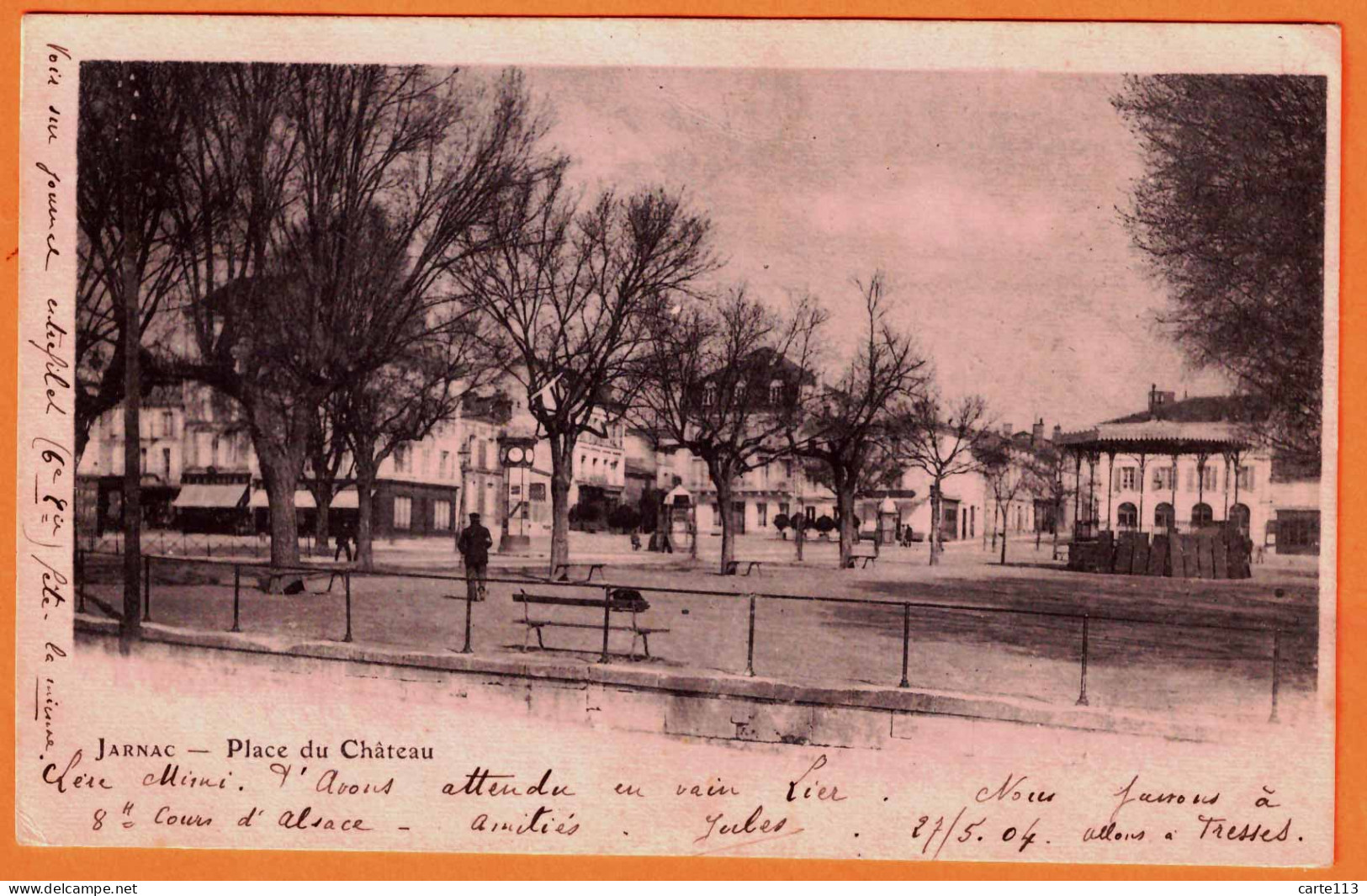 16 - B34054CPA - JARNAC - Place Du Château - Carte Pionnière, Précurseur - Très Bon état - CHARENTE - Jarnac