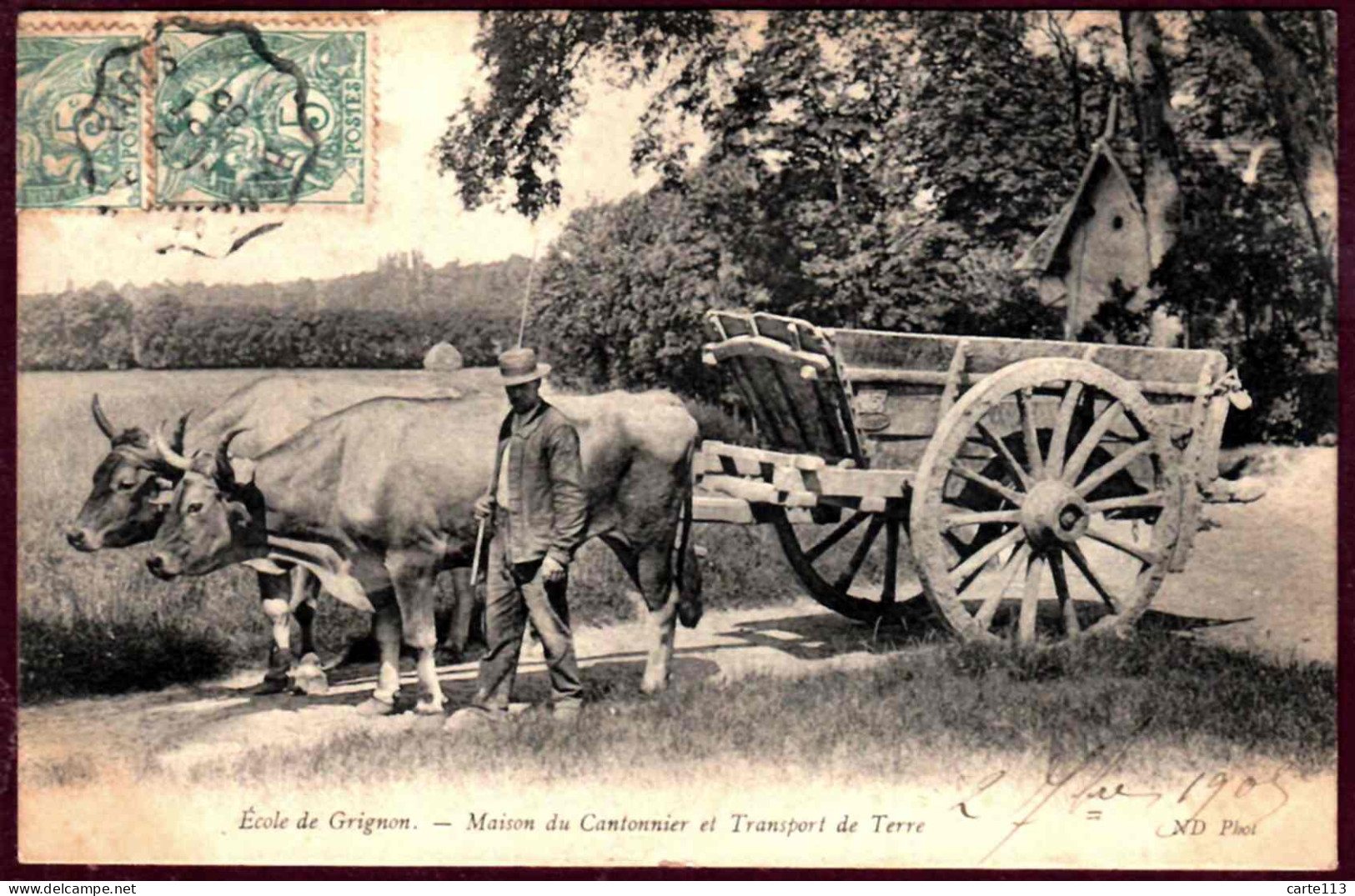 78 - T28139CPA - GRIGNON - Ecole - Maison Du Cantonnier Et Transport De Terre - Très Bon état - YVELINES - Grignon