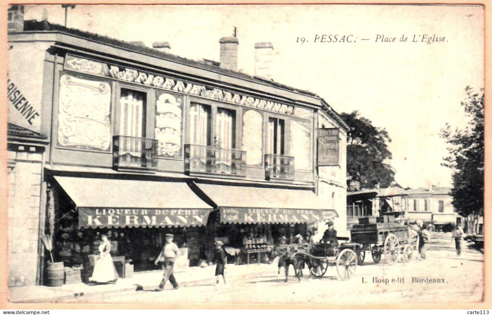 33 - B28056CPA - PESSAC - Place De L' Eglise - Epicerie Parisienne. - Très Bon état - GIRONDE - Pessac