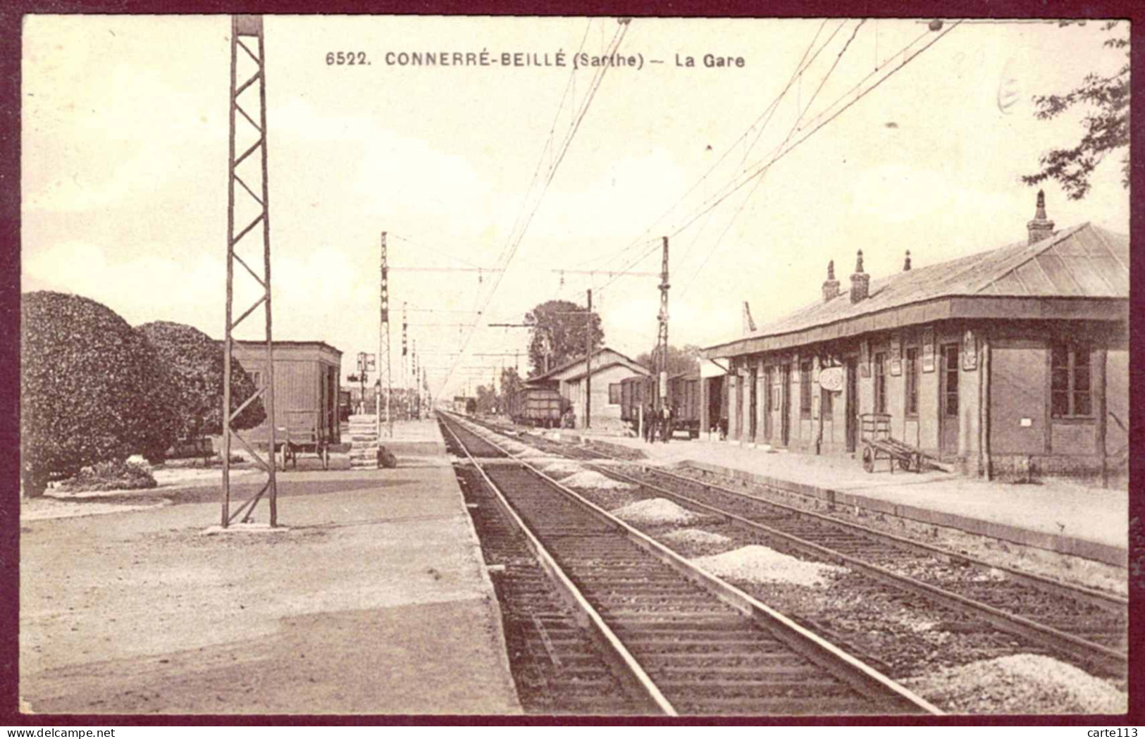 72 - T28049CPA - CONNERRE BEILLE - La Gare - Très Bon état - SARTHE - Connerre