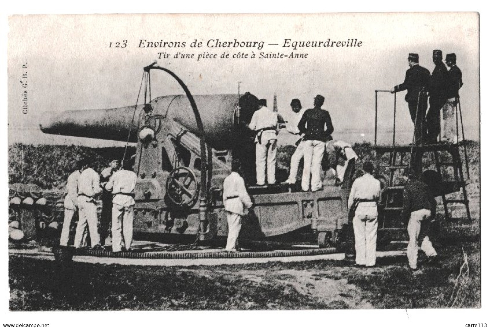 50 - T23044CPA - EQUEURDREVILLE - Cherbourg - Tir D' Une Pièce De Cote à Sainte Anne - Très Bon état - MANCHE - Equeurdreville