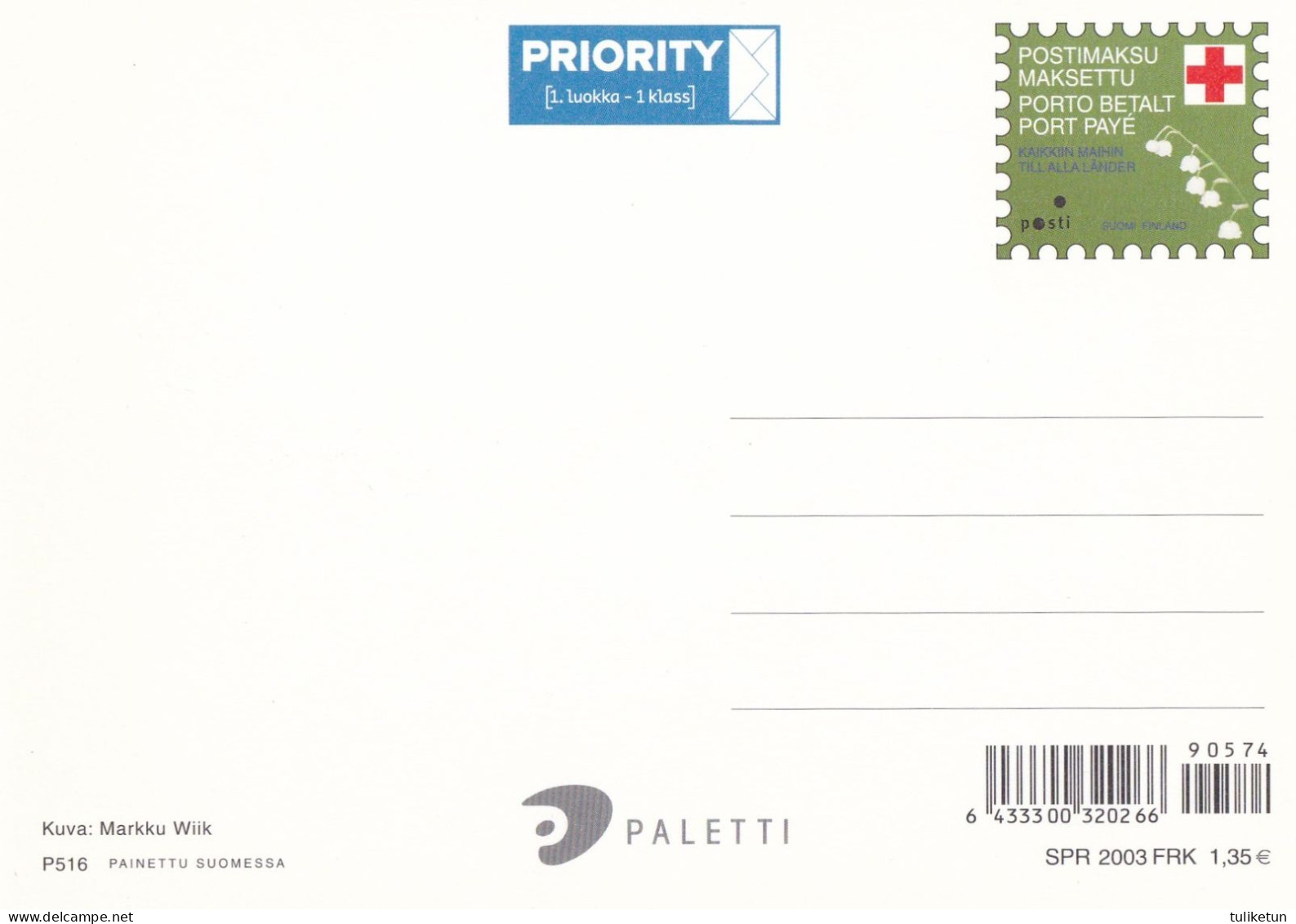 Postal Stationery - Summer Landscape - Scene - Red Cross 2002 - Finlandia - Suomi Finland - Postage Paid - Interi Postali