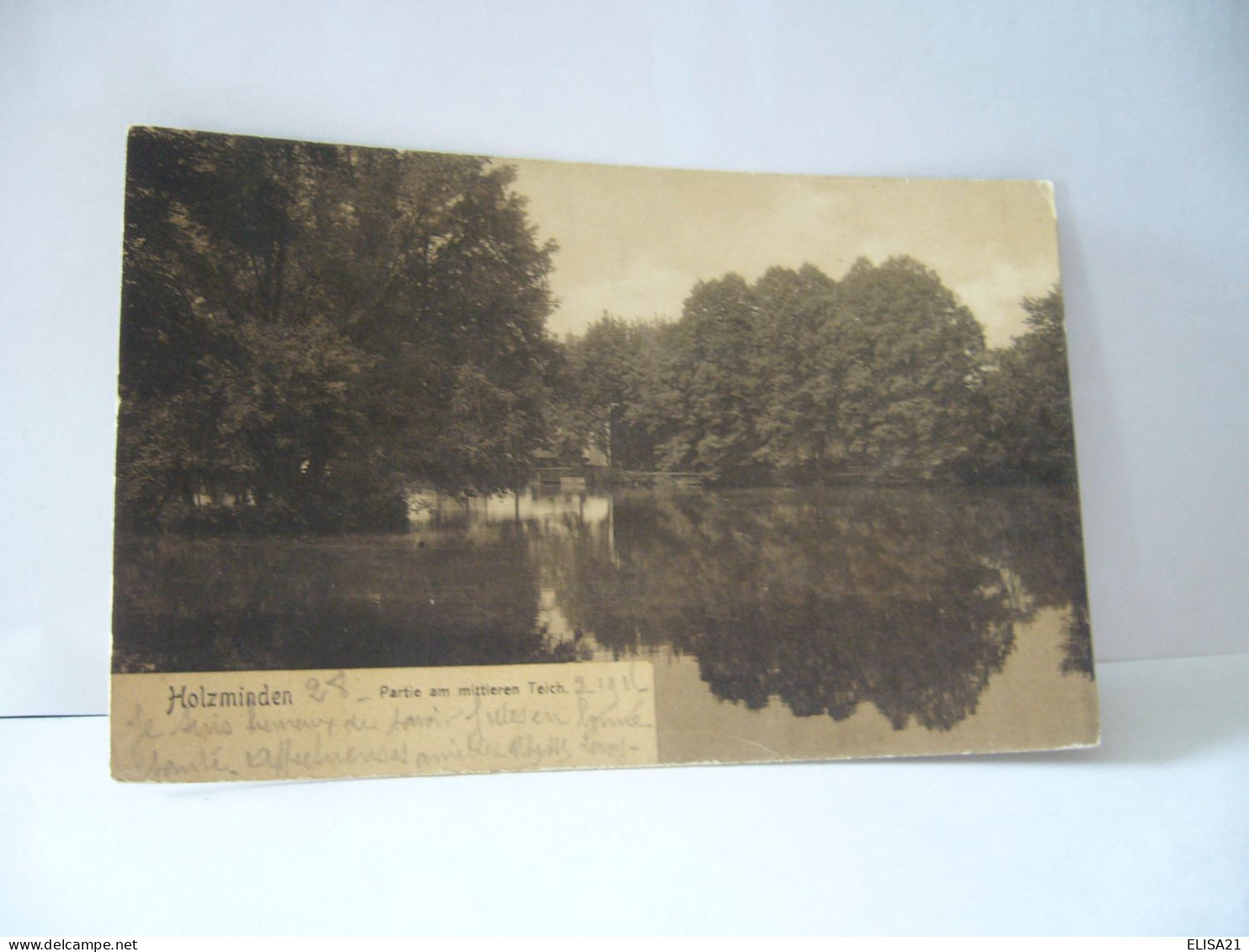 HOLZMINDEN ALLEMAGNE BASSE SAXE PARTIE AM MITTEREN TEICH CPA 1915 - Holzminden