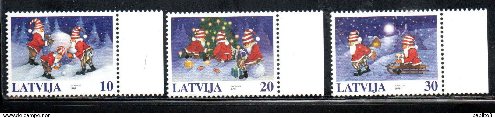 LATVIA LETTLAND LETTONIA LATVIJA 1998 CHRISTMAS NATALE NOEL WEIHNACHTEN NAVIDAD COMPLETE SET SERIE COMPLETA MNH - Letonia