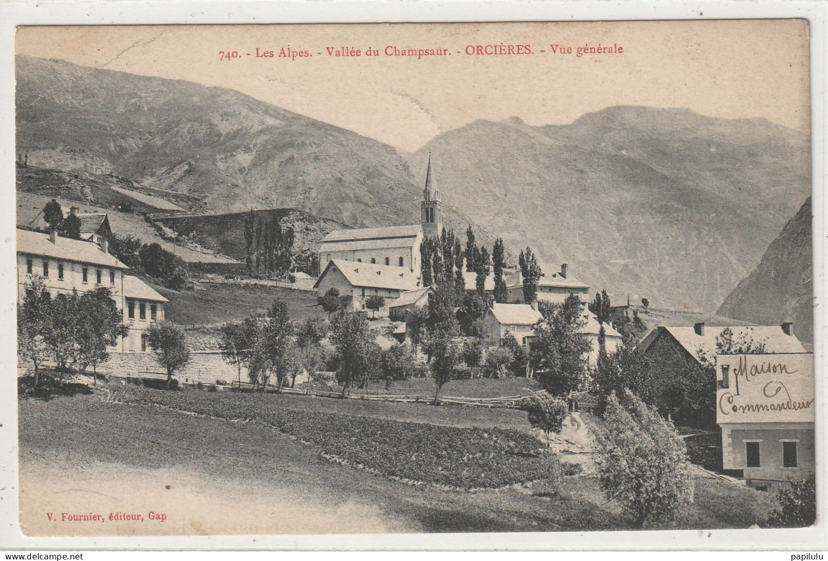 28 DEPT 05 : édit. V Fournier N° 740 : Orcières Vue Générale " Vallée Du Champsaur " - Orcieres