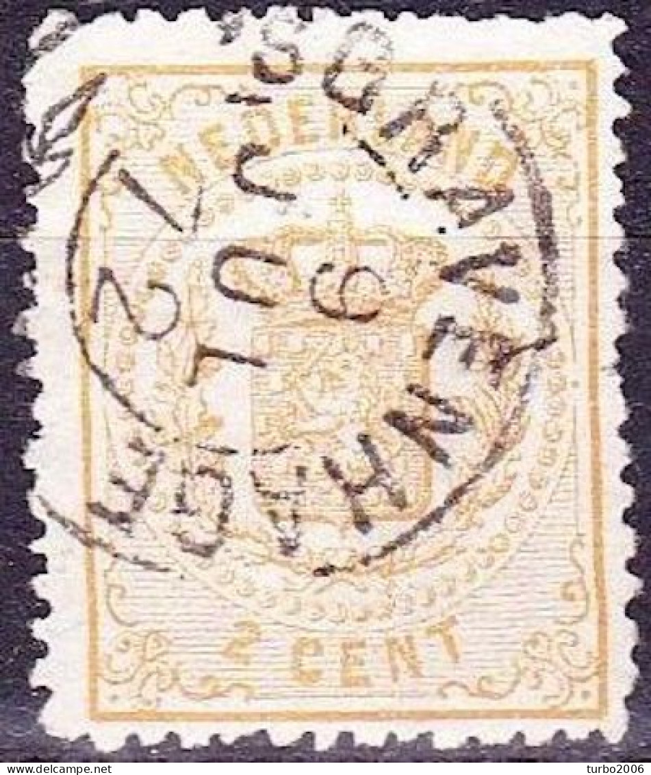 1869-1871 Wapenzegels 2 Cent Geel Tanding 13 1/4 Kleine Gaten NVPH 17 C - Gebruikt