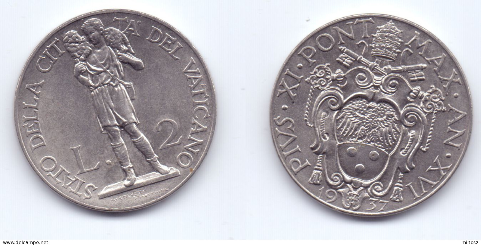 Vatican 2 Lire 1937 - Vaticano