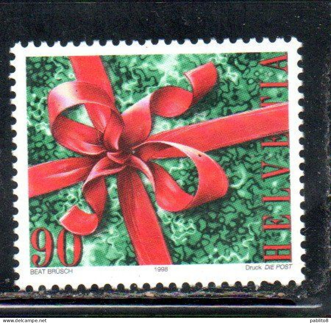 SWITZERLAND SUISSE SCHWEIZ SVIZZERA HELVETIA 1998 CHRISTMAS WRAPPING NATALE NOEL WEIHNACHTEN NAVIDAD 90c MNH - Unused Stamps