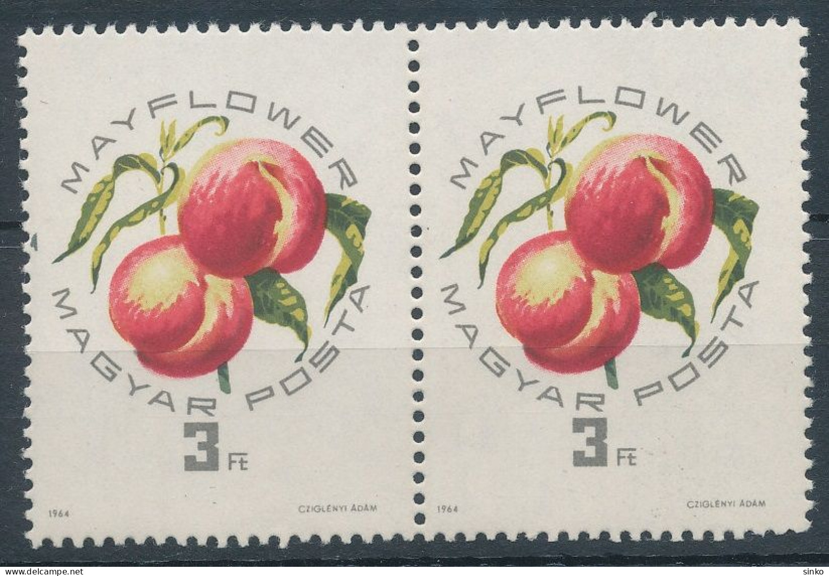 1964. Hungarian Types Of Peaches - Misprint - Variedades Y Curiosidades