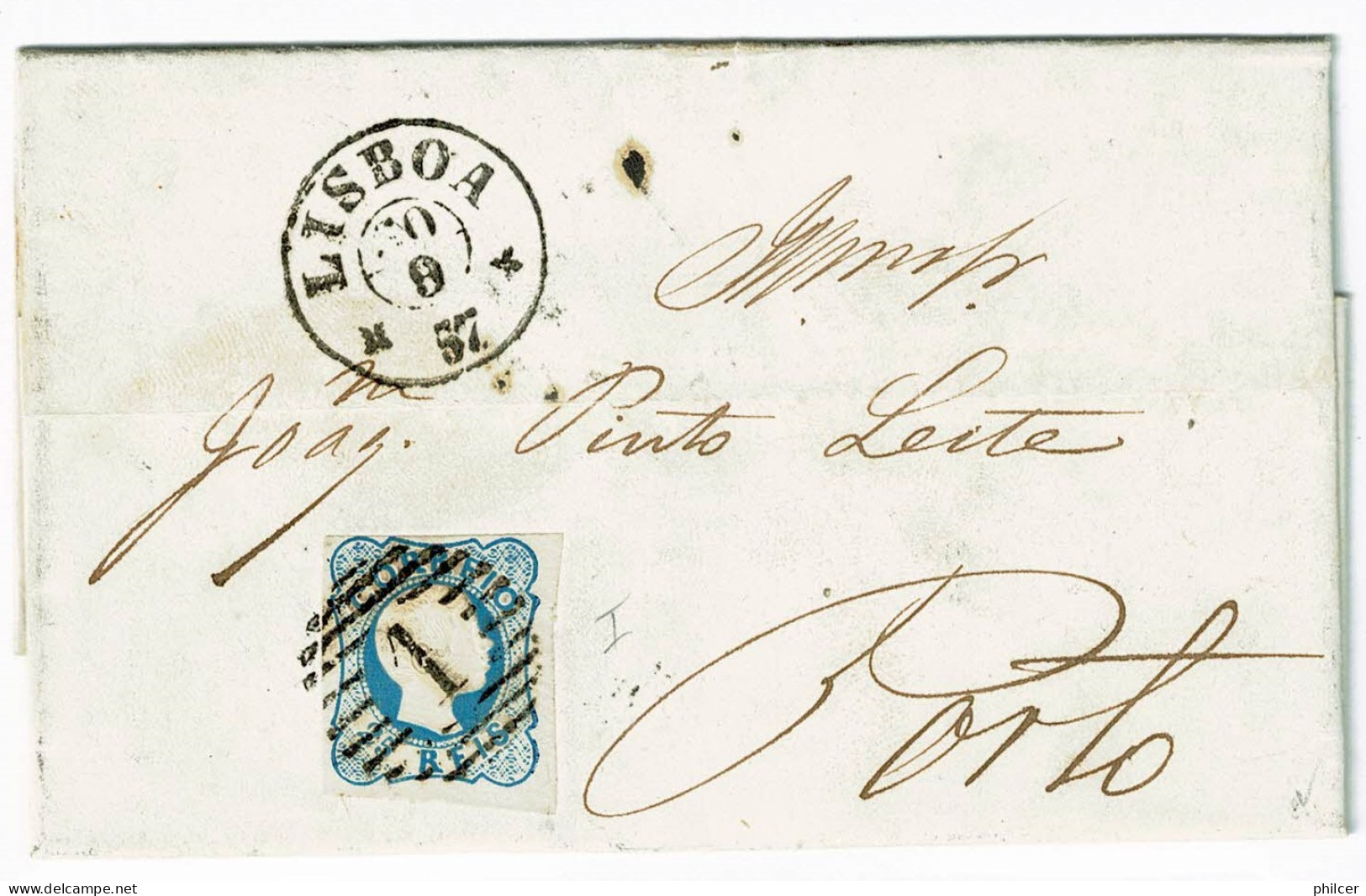 Portugal, 1857, # 12, Para O Porto - Lettres & Documents