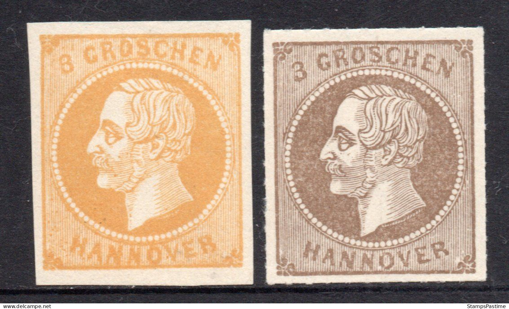 HANOVRE - HANNOVER (ALEMANIA) Serie X 2 Sellos Mint REY GEORGE V Años 1859-61 – Valorizada En Catálogo U$S 287.50 - Hanover