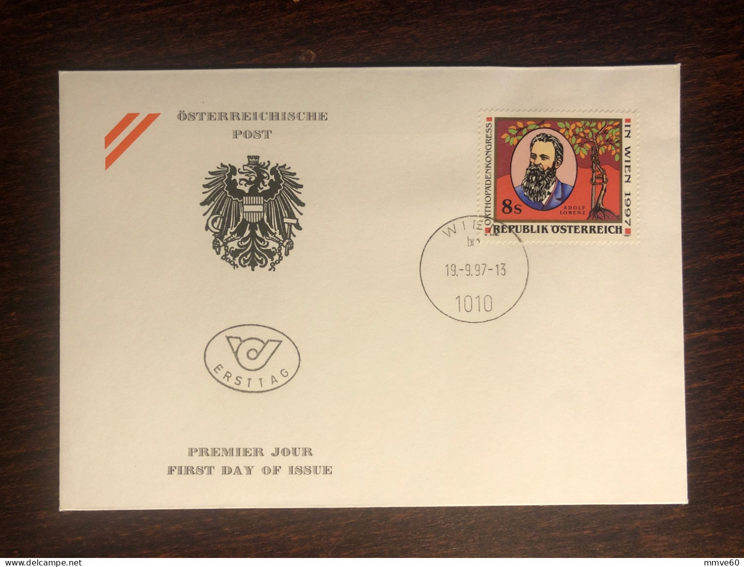 AUSTRIA FDC COVER 1997 YEAR ORTHOPEDICS TRAUMATOLOGY HEALTH MEDICINE STAMPS - Covers & Documents