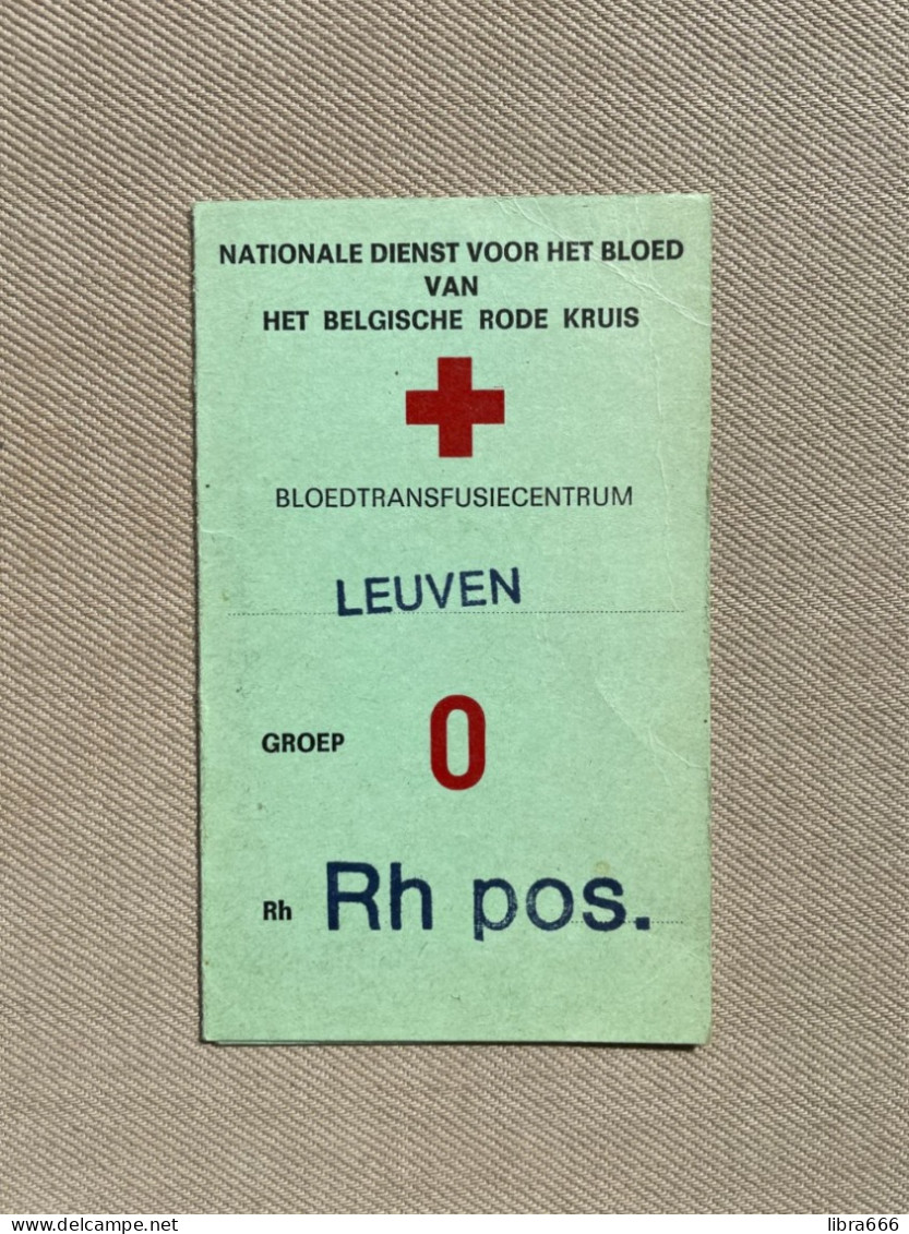 1982 - NATIONALE DIENST VOOR HET BLOED VAN HET BELGISCHE RODE KRUIS - Bloedtransfusiecentrum LEUVEN / MATTHEUS Wezemaal - Red Cross