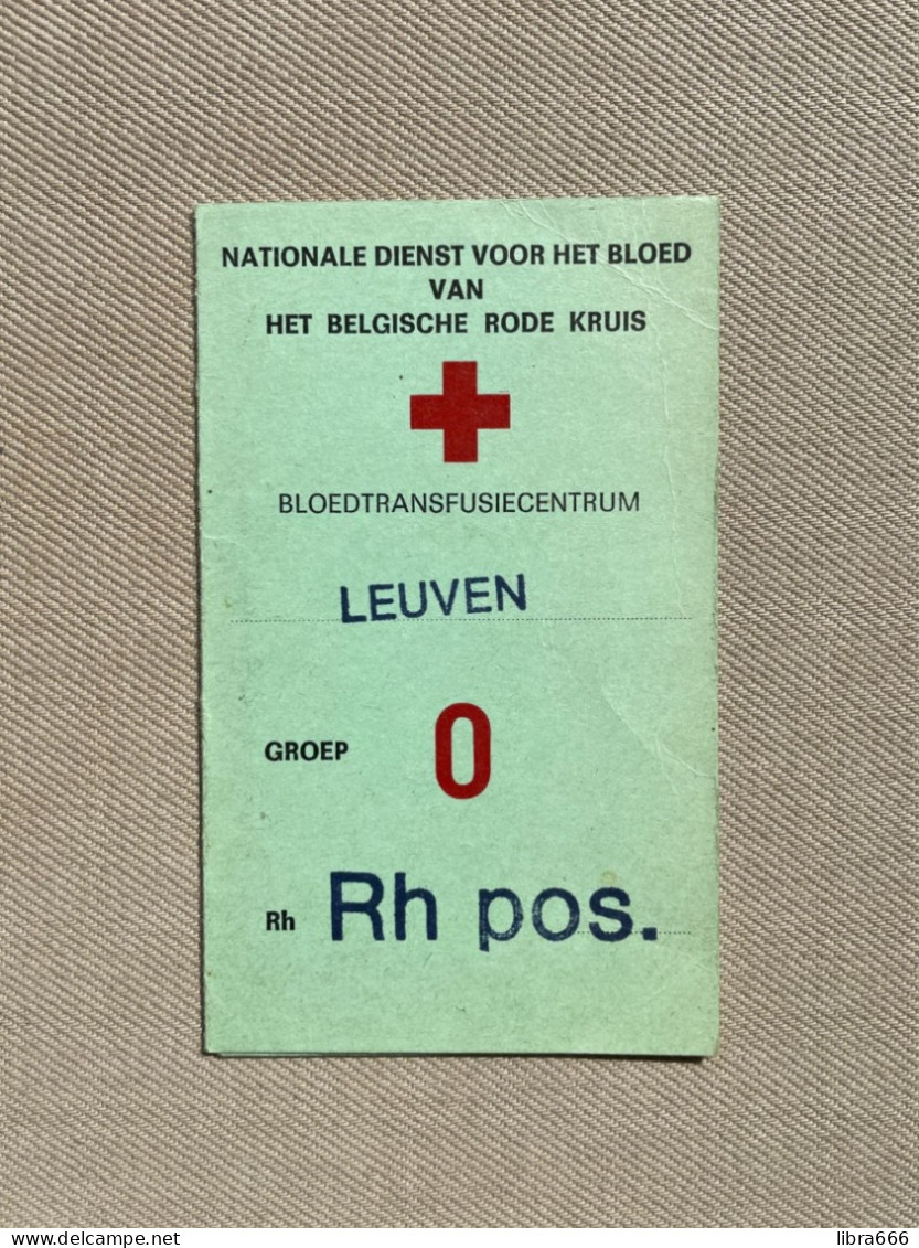 1982 - NATIONALE DIENST VOOR HET BLOED VAN HET BELGISCHE RODE KRUIS - Bloedtransfusiecentrum LEUVEN / MATTHEUS Wezemaal - Croix-Rouge