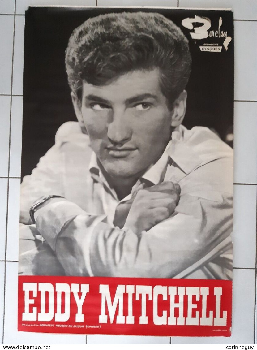 RARE EDDY MITCHELL- AFFICHE PROMO ORIGINALE-BARCLAY - C 1960 - Posters