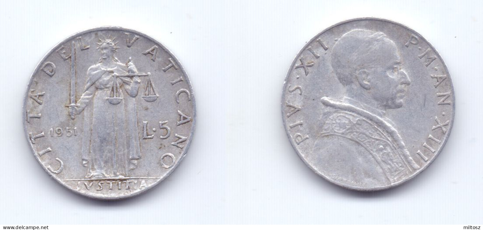 Vatican 5 Lire 1951 - Vaticano