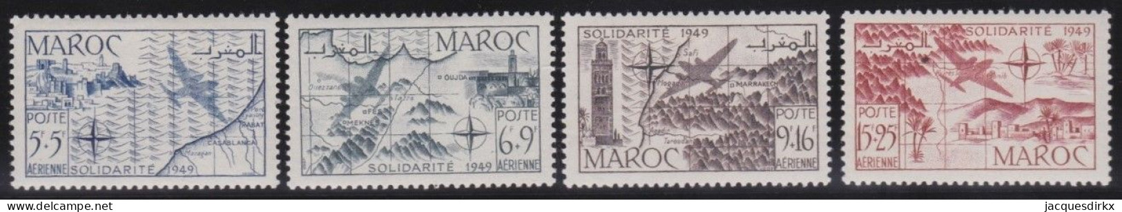 Maroc   .  Y&T   .    PA  75/78  .      *    .    Neuf Avec Gomme - Airmail