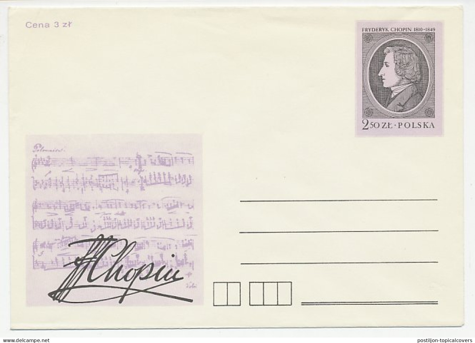 Postal Stationery Poland Frederic Chopin - Composer - Música