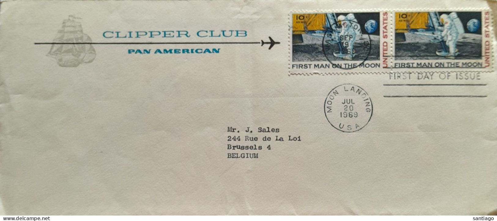 USA  FDC   Moon Landing 20 Jul 1969 - Brieven En Documenten