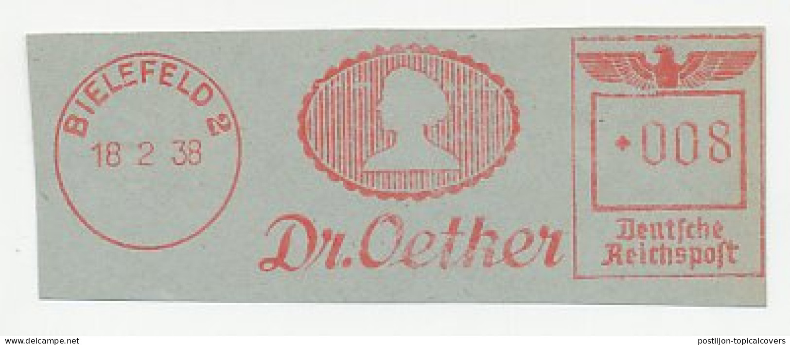 Meter Cut Deutsche Reichspost / Germany 1938 Foodproducts - Dr. Oetker - Alimentazione
