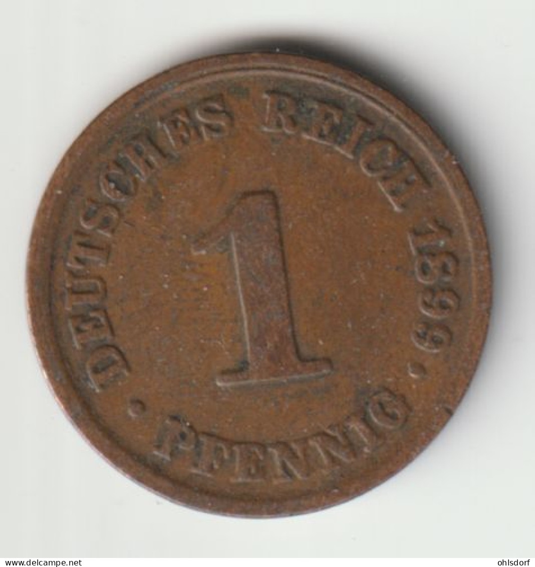 DEUTSCHES REICH 1899 D: 1 Pfennig, KM 10 - 1 Pfennig