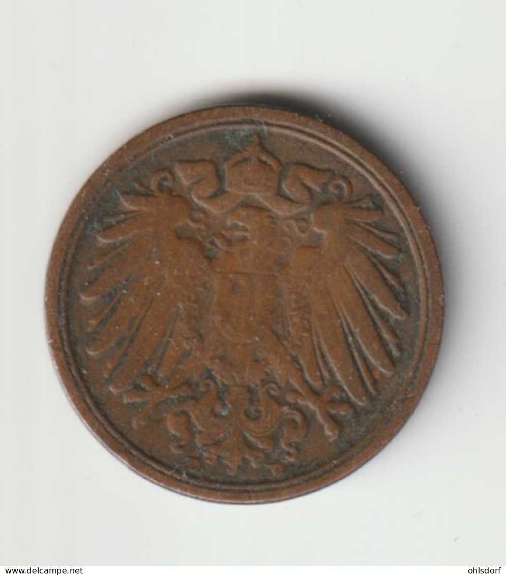 DEUTSCHES REICH 1899 D: 1 Pfennig, KM 10 - 1 Pfennig