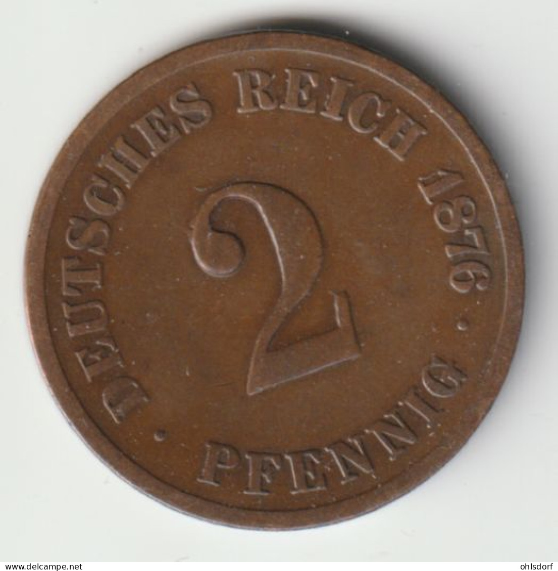 DEUTSCHES REICH 1876 C: 2 Pfennig, KM 2 - 2 Pfennig