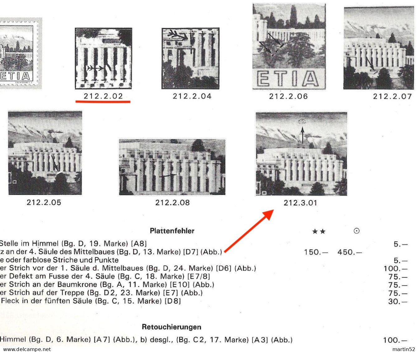 Schweiz Suisse 1938: Palais SdN GEBROCHENE SÄULE COLONNE CASSÉE Zu 212.2.02 Mi 322 ABART Yv 308 (Zu CHF 350.00) - Variétés