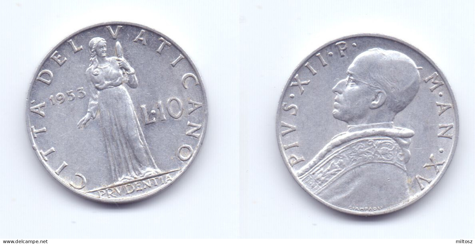 Vatican 10 Lire 1953 - Vatikan