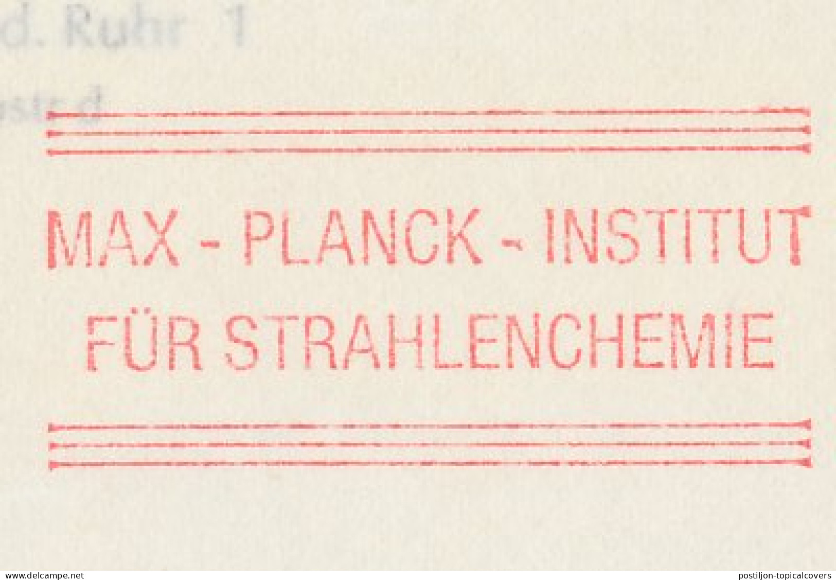 Meter Top Cut Germany 1984 Max Planck - Radiation Chemistry - Química