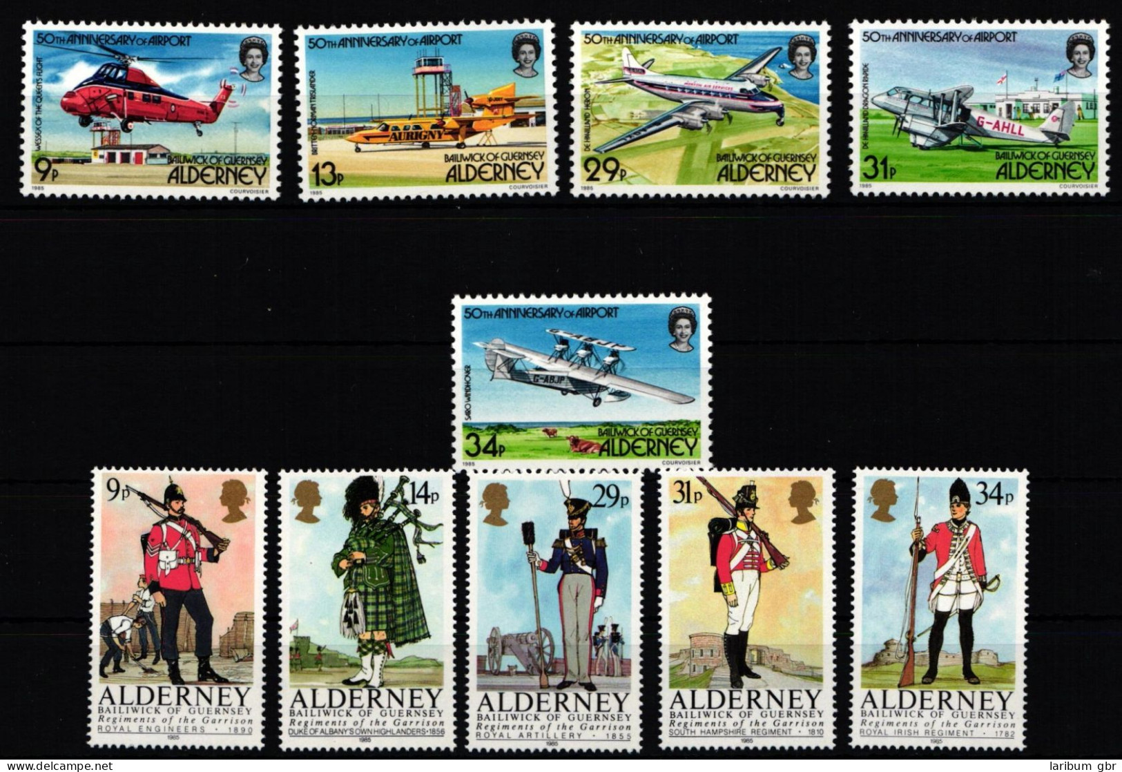 Großbritannien Guernsey Alderney Jahrgang 1985 Mit 18-27 Postfrisch #KI002 - Guernsey