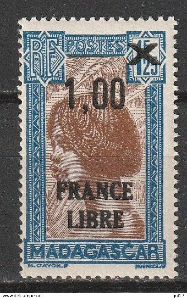 Madagascar N° 259 ** Surchargé France Libre - Unused Stamps