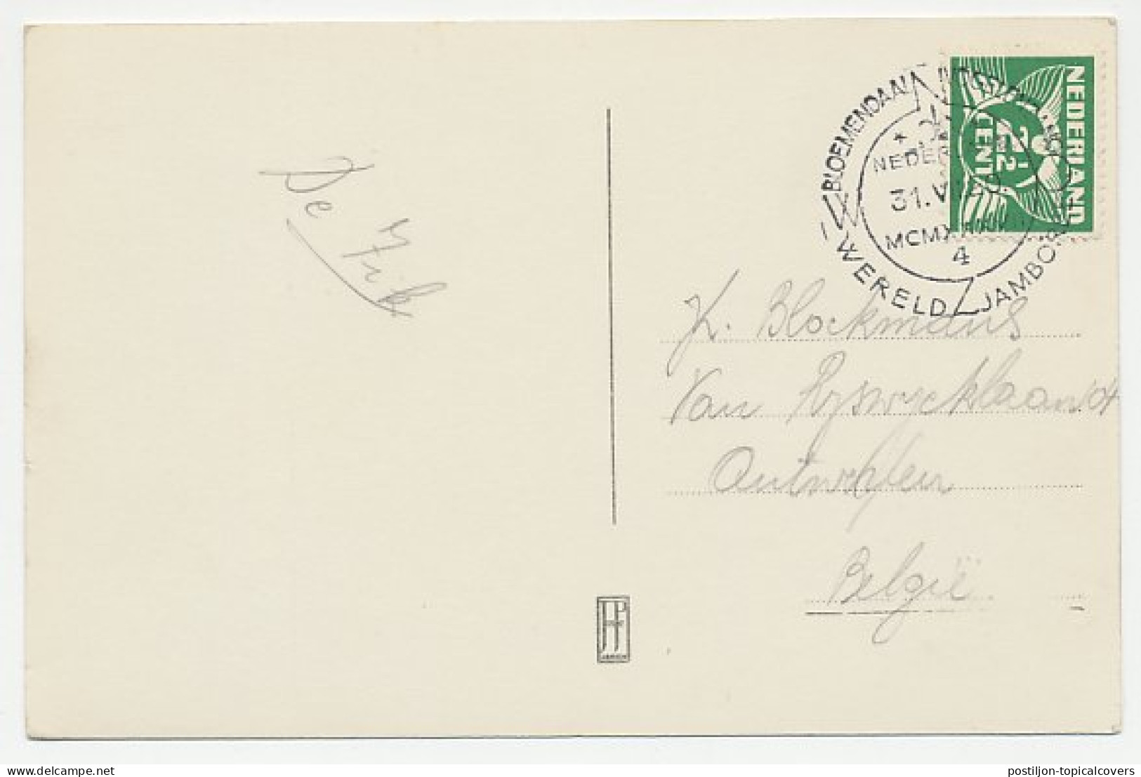 Picture Postcard / Postmark / Stamp Netherlands 1937 World Jamboree Bloemendaal - Vogelenzang 1937 - Otros & Sin Clasificación