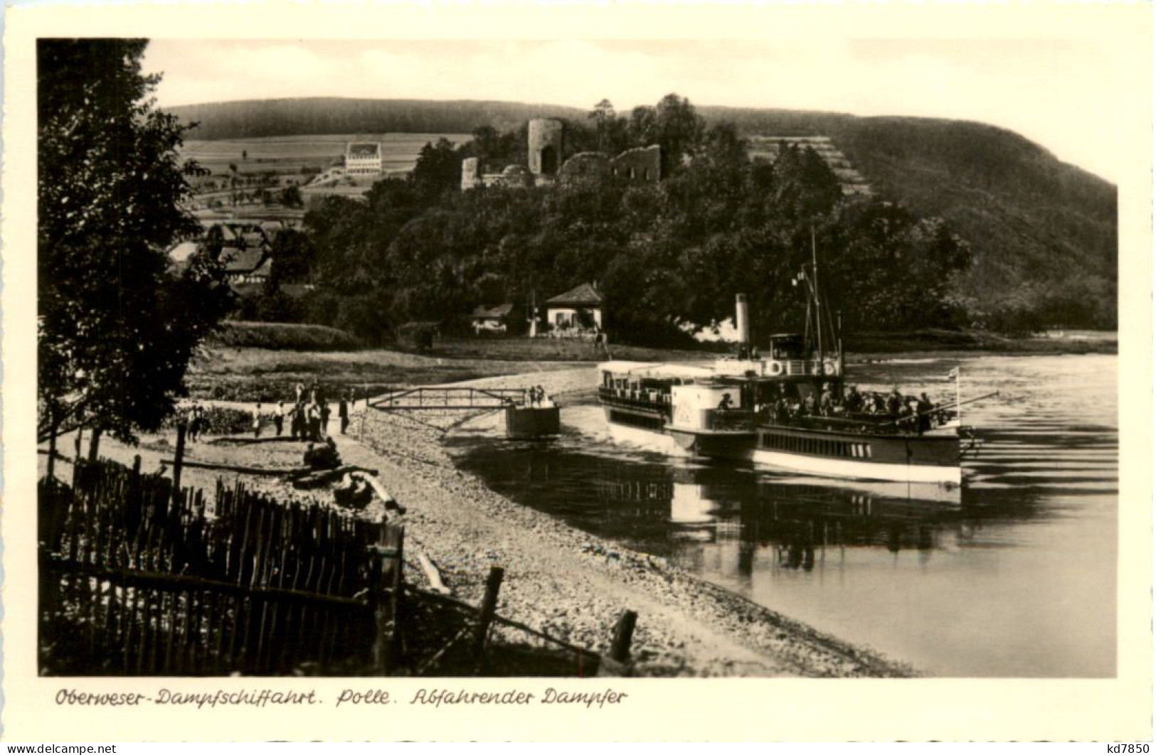 Oberweser-Dampfschiffahrt, Polle Abfahrender Damfper - Holzminden