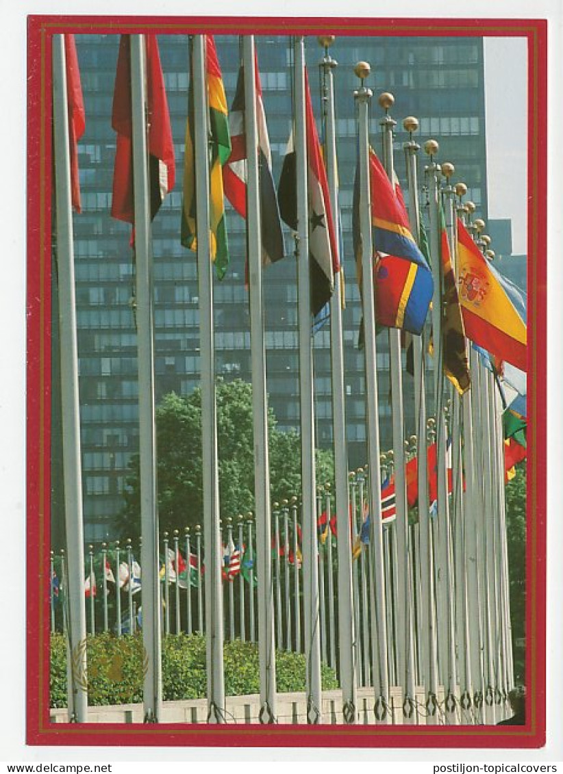Postal Stationery United Nations 1989 Row Of Flags - ONU