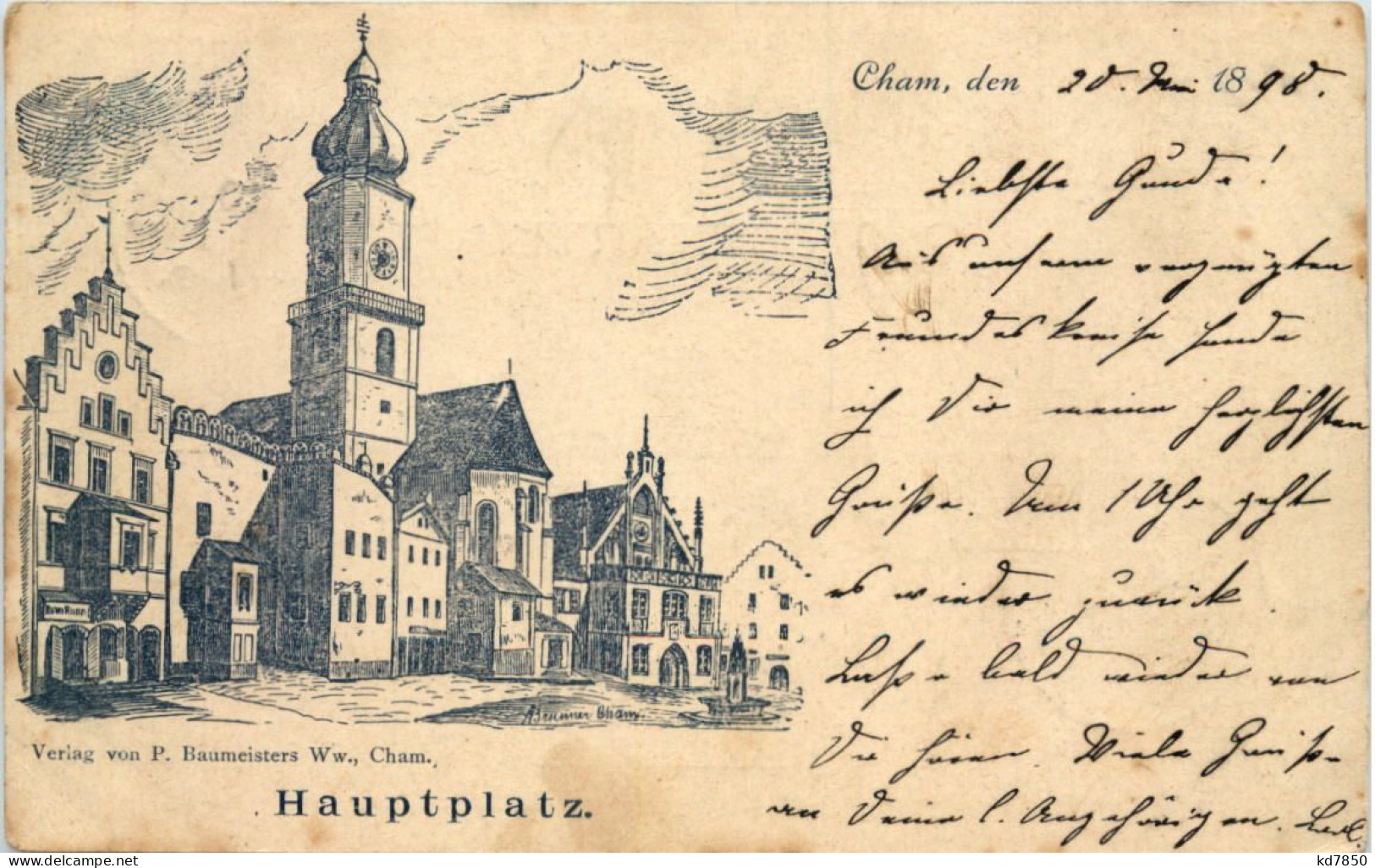 Cham - Hauptplatz - Litho - Cham