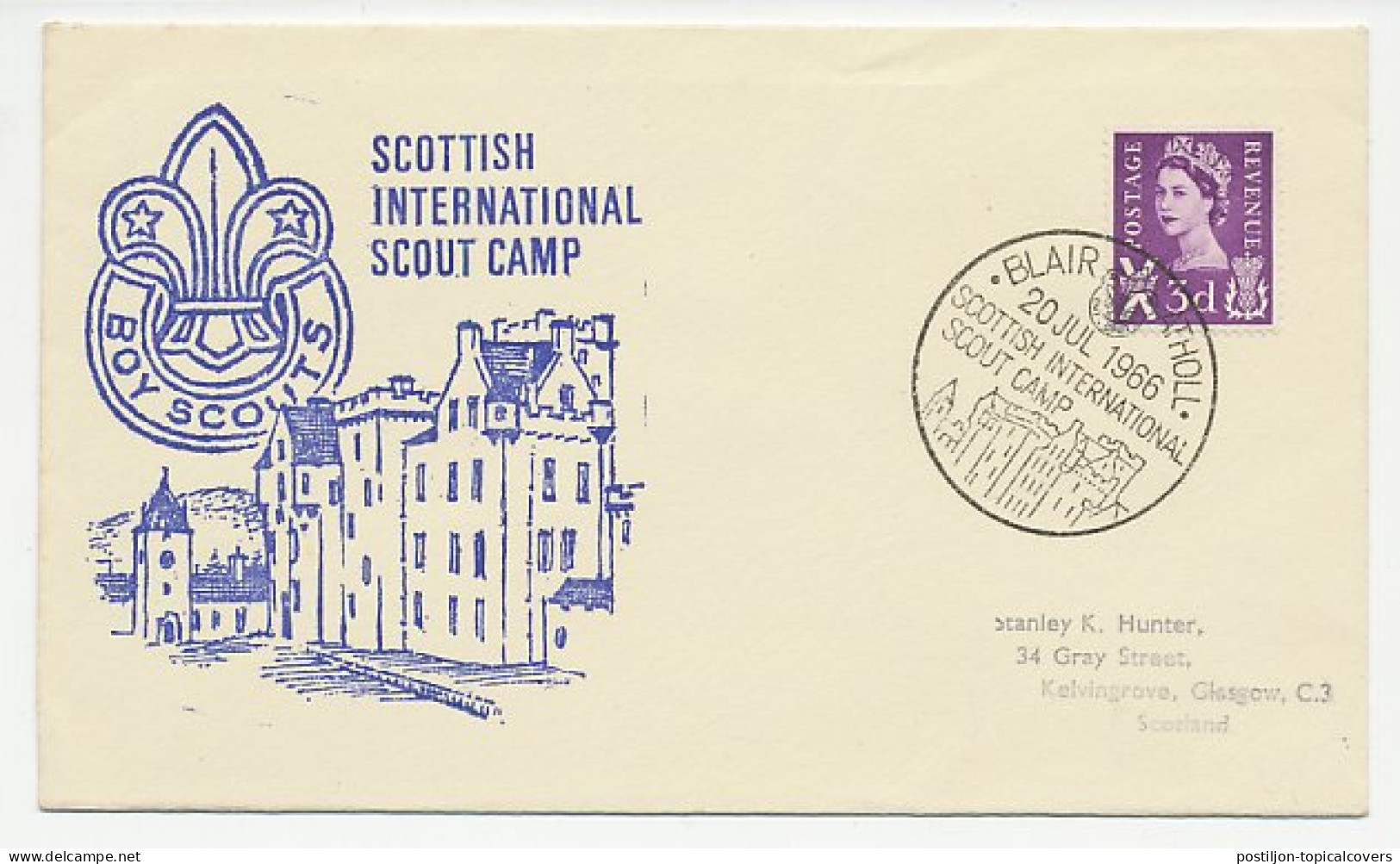 Cover / Postmark GB / UK 1966 Scottish International Scout Camp - Otros & Sin Clasificación