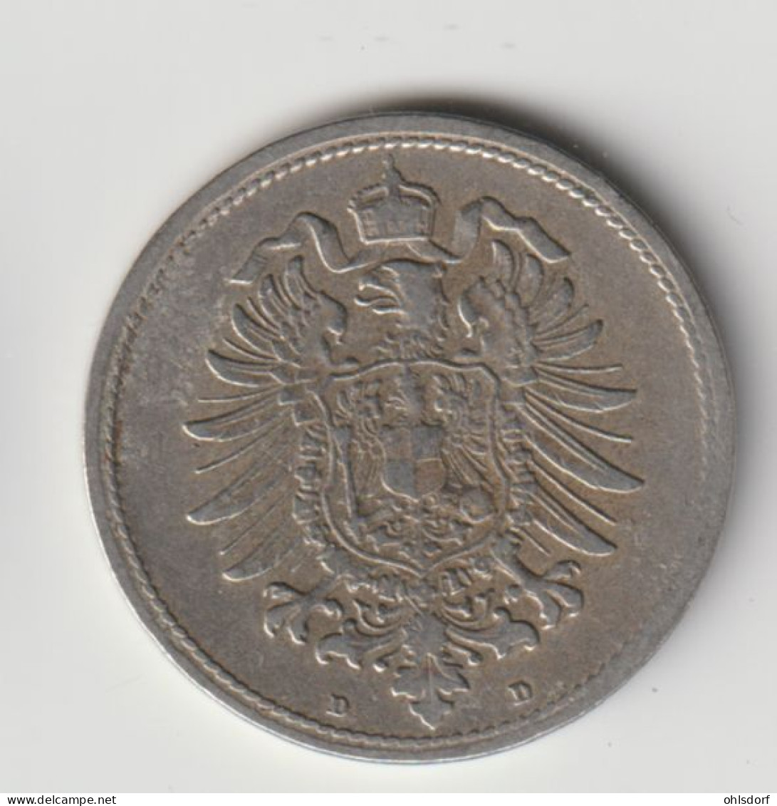 DEUTSCHES REICH 1888 D: 10 Pfennig, KM 4 - 10 Pfennig