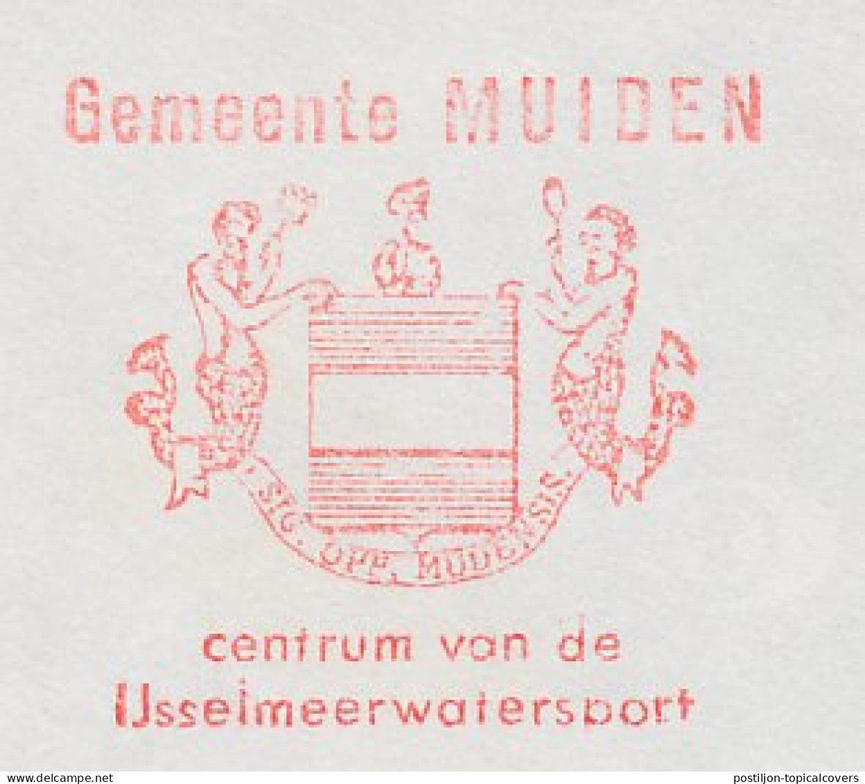 Meter Cover Netherlands 1979 Mermaid - Merman - Municipal Coat Of Arms Muiden - Mitología