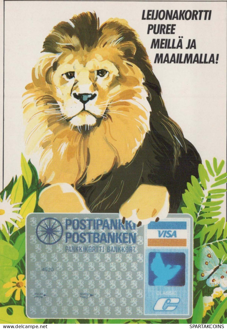 LEONE Animale Vintage Cartolina CPSM #PBS063.IT - Leones