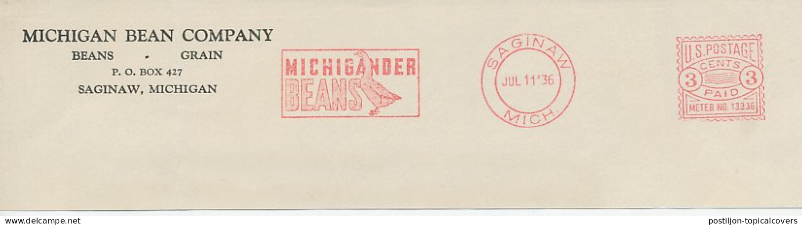 Meter Top Cut USA 1936 Goose - Beans - Boerderij