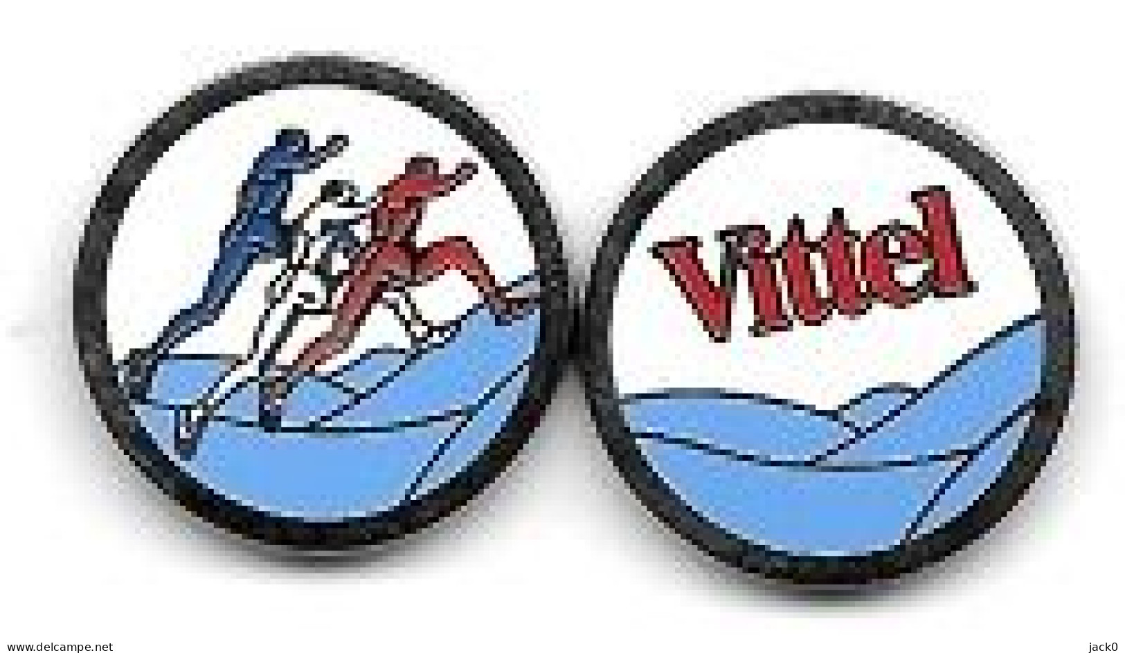 Jeton De Caddie  Marque  Boisson  VITTEL  Verso  Sportifs  Tricolore - Jetons De Caddies