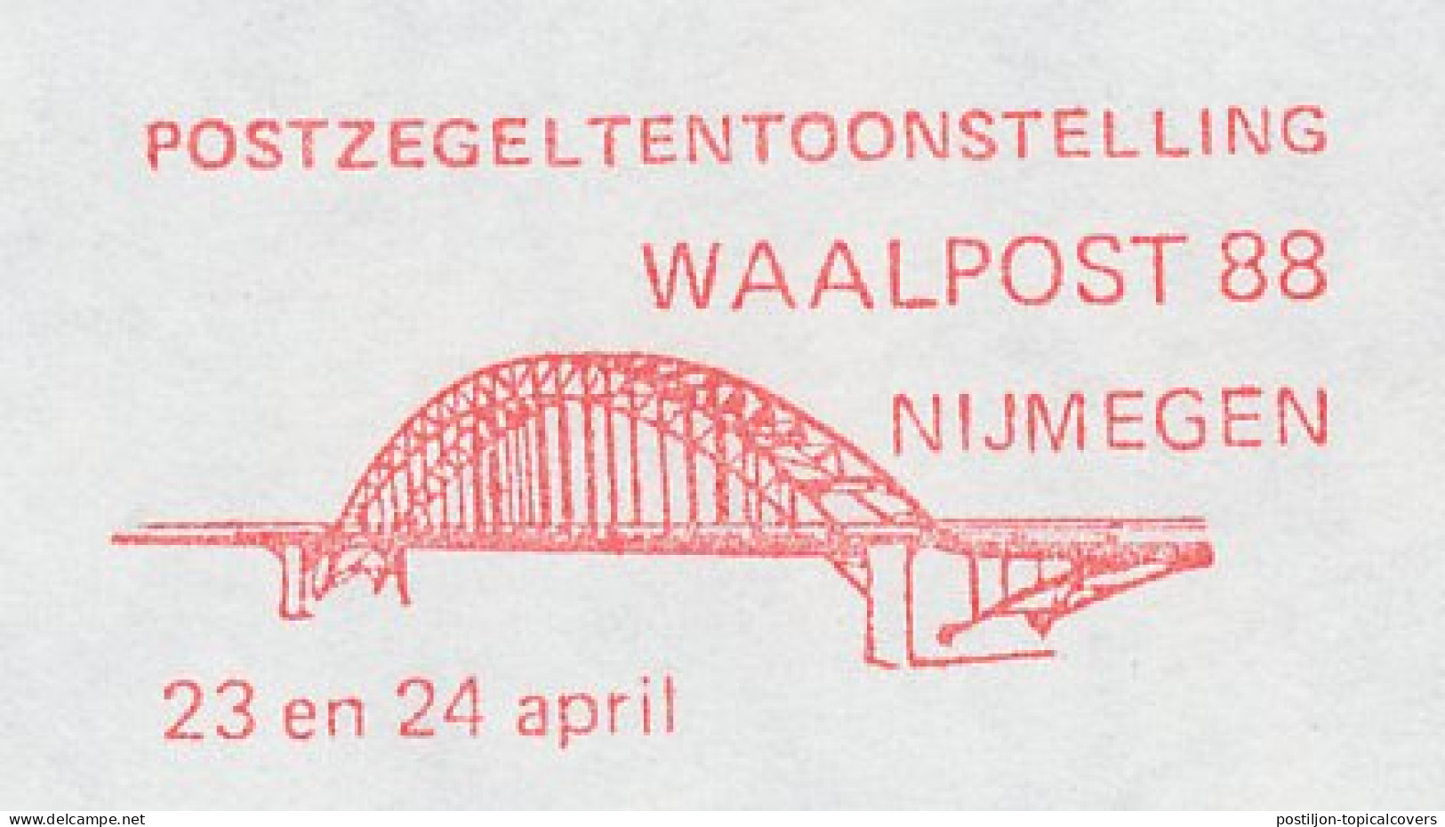 Meter Cover Netherlands 1988 Bridge Nijmegen - Stamp Exhibition - Ponti
