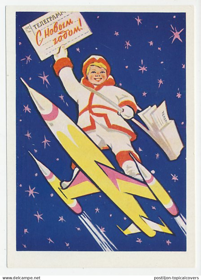 Postal Stationery Soviet Union 1960 Rocket - Telegram - Happy New Year - Astronomy