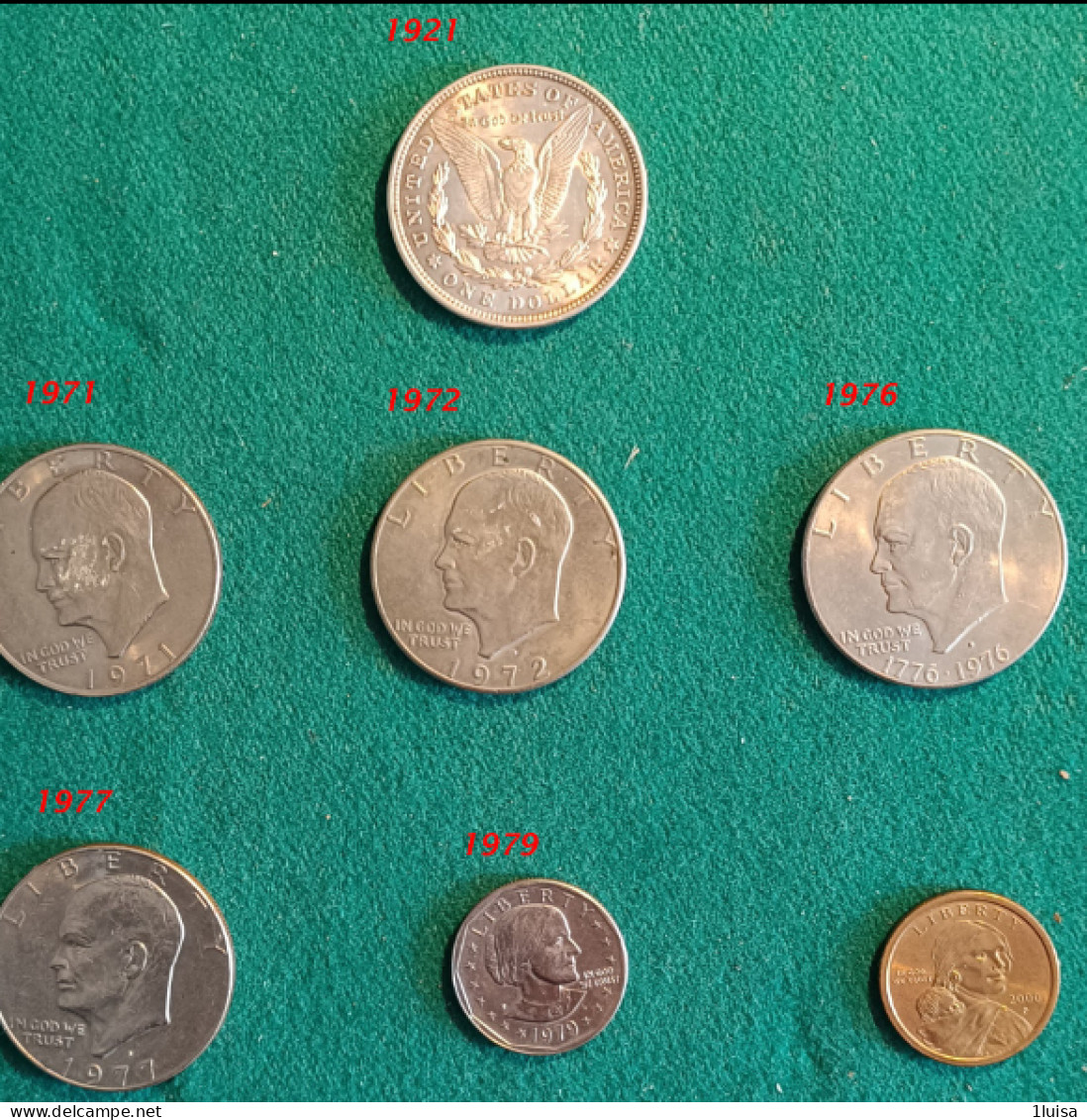STATI UNITI One Dollar 7 Diversi Per Data - 1971-1978: Eisenhower